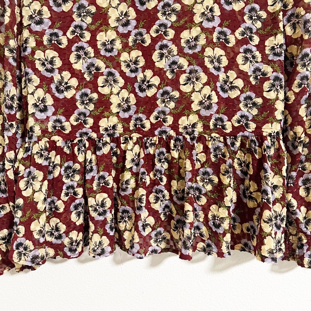 Madewell Viola Floral Ruffle Hem Blouse - Picture 10 of 15